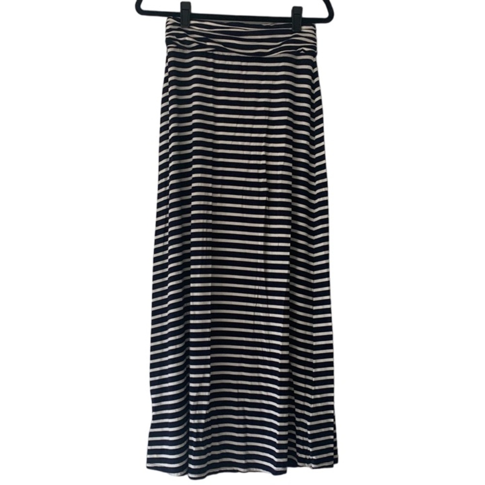 J. Crew blue/white striped maxi skirt